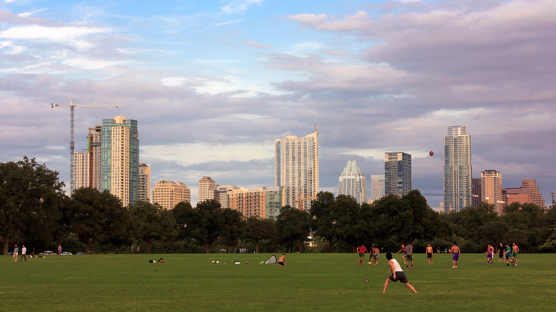 Zilker Park Austin TX skyline