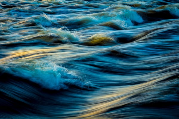 waves and a sunset